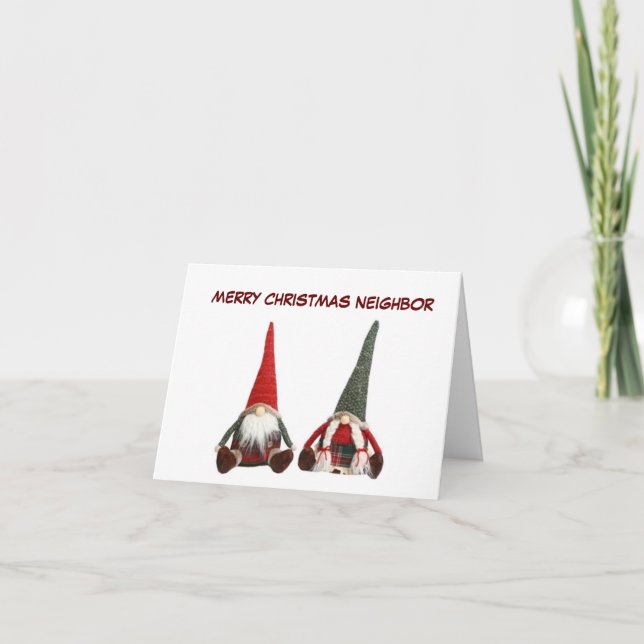 **MERRY CHRISTMAS NEIGHBOR** GNOME-SPASS KARTE (Vorderseite)
