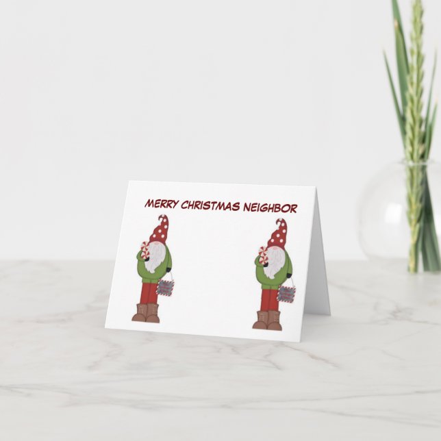 **MERRY CHRISTMAS NEIGHBOR** GNOME-SPASS-KARTE KARTE (Vorderseite)