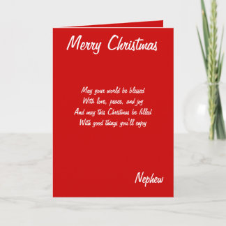 Merry Christmas nephew cards Feiertagskarte