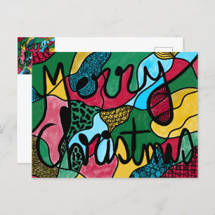 MERRY CHRISTMAS NEUROGRAPHIC & BLACK LINIE POSTKARTE