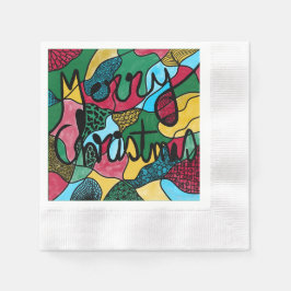 MERRY CHRISTMAS NEUROGRAPHIC & BLACK LINIE SERVIETTE