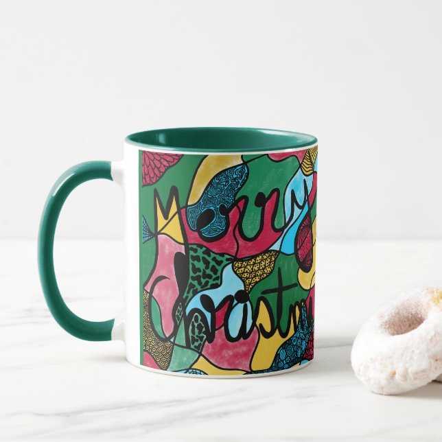 MERRY CHRISTMAS NEUROGRAPHIC & BLACK LINIE TASSE (Mit Donut)