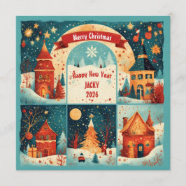 Merry Christmas New Year 2026 Einladung