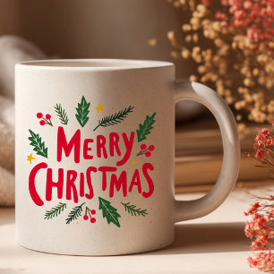 MERRY CHRISTMAS Niedliche handGezeichnet Feriendar Kaffeetasse