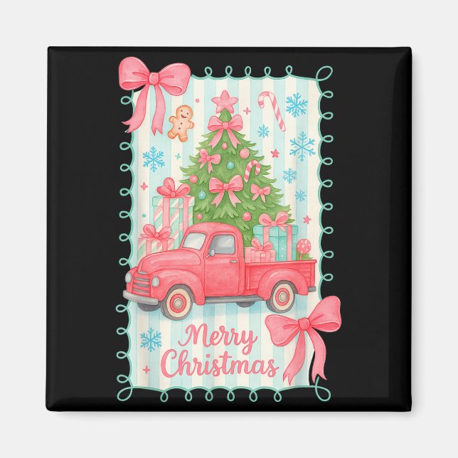 Merry Christmas Nk Truck Family Matching Pajamas G Magnet (Vorne)