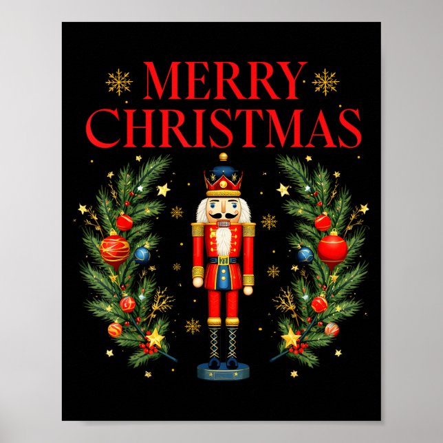 Merry Christmas Nutcracker Ballet Festive Xmas Men Poster (Vorne)