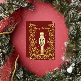 Merry Christmas Nutcracker Gold Foil Holiday Card Folien Feiertagskarte