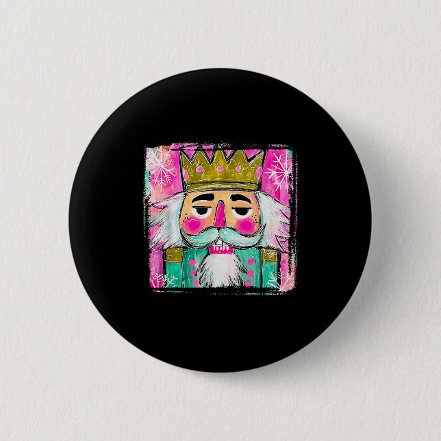 Merry Christmas Nutcracker Men Women Kids Xmas Paj Button (Vorderseite)