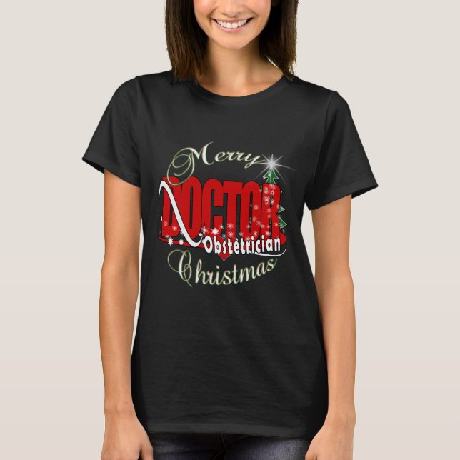 Merry CHRISTMAS Obstetriker T-Shirt (Vorderseite)