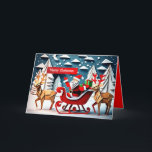 Merry Christmas Origami Santa Claus GC<br><div class="desc">Der hübsche und niedliche Weihnachtsmann mit Hirschen in Origami-Stil. Design auf Grußkarte mit Wünschen zu wählen.</div>