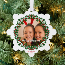 Merry Christmas Ornament Photo Card Karte