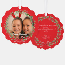 Merry Christmas Ornament Photo Card Karte