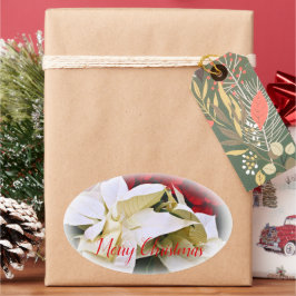 Merry Christmas Ovaler Aufkleber