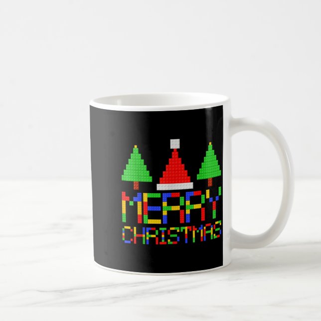 Merry Christmas Pajamas Blocks Building Lovers Boy Kaffeetasse (Rechts)