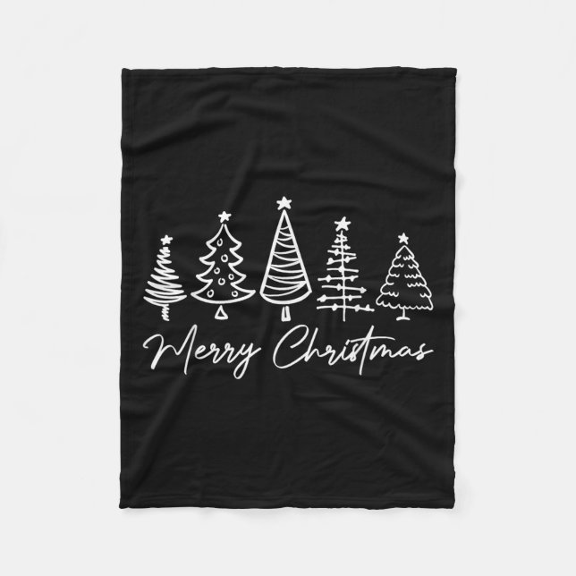 Merry Christmas Pajamas Family Matching Xmas Tree  Fleecedecke (Vorderseite)