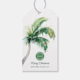 Merry Christmas Palm Tree Coastal Business Logo Geschenkanhänger