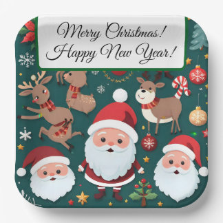 Merry Christmas Paper Plates Pappteller
