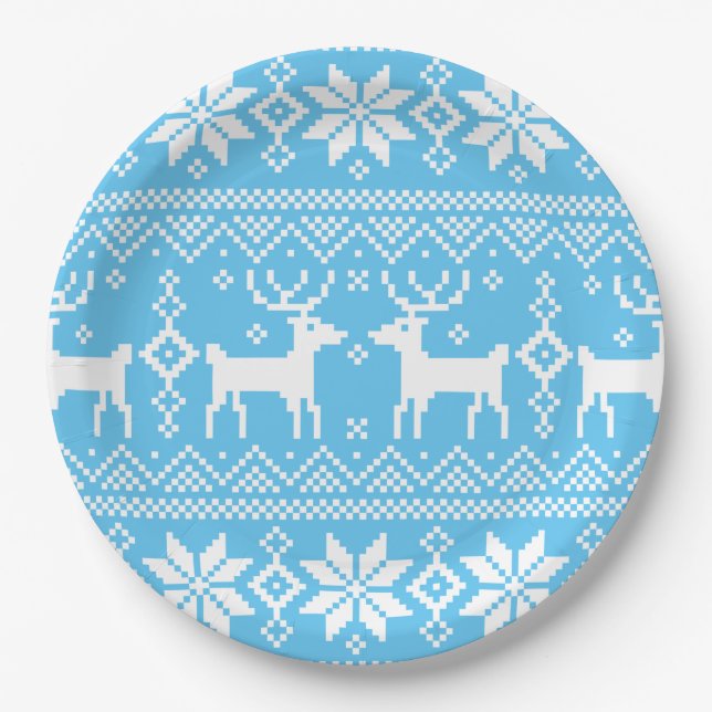 Merry Christmas pattern 1 Pappteller (Vorderseite)