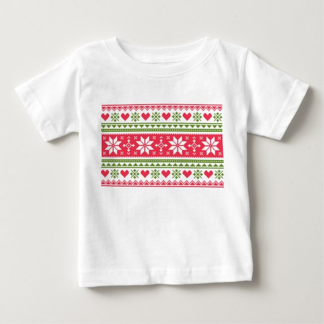 Merry Christmas pattern 3 Baby T-shirt (Vorderseite)