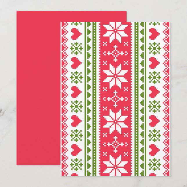 Merry Christmas pattern 3 Feiertagskarte (Vorne/Hinten)