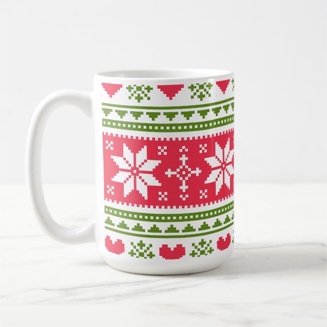 Merry Christmas pattern 3 Kaffeetasse (Links)