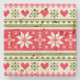Merry Christmas pattern 3 Steinuntersetzer