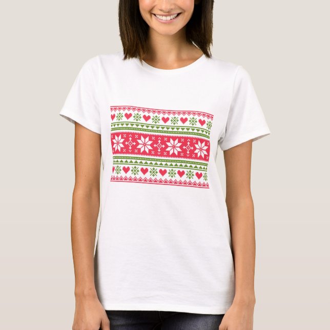 Merry Christmas pattern 3 T-Shirt (Vorderseite)