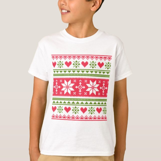 Merry Christmas pattern 3 T-Shirt (Vorderseite)
