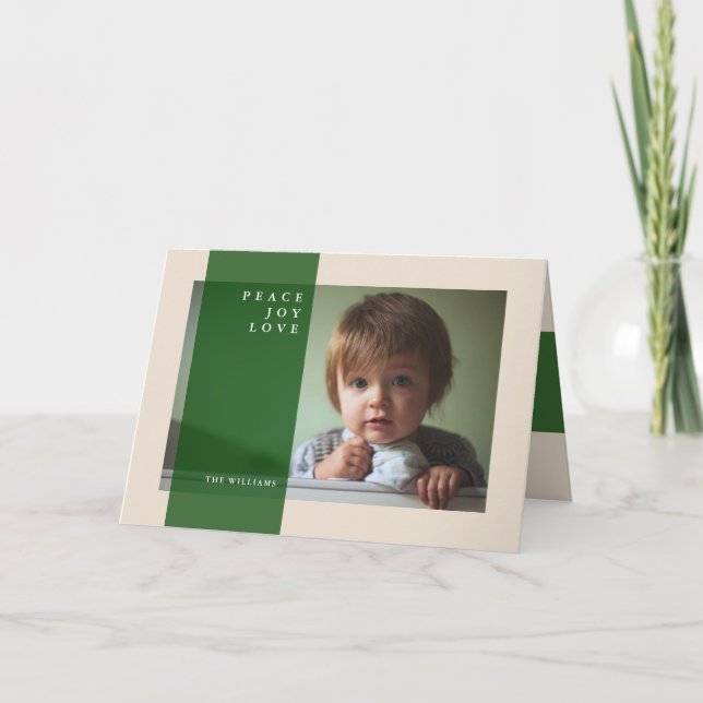 MERRY CHRISTMAS Peace Joy Liebe Feiertagskarte (Vorderseite)