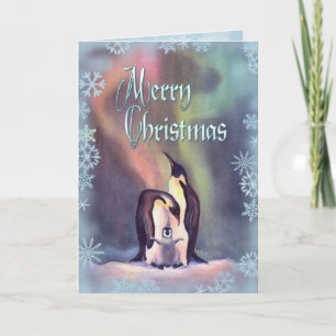 MERRY CHRISTMAS PENGUINS by SHARON SHARPE Feiertagskarte
