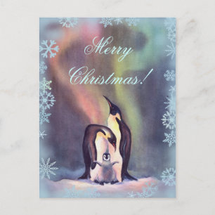 MERRY CHRISTMAS PENGUINS by SHARON SHARPE Feiertagspostkarte