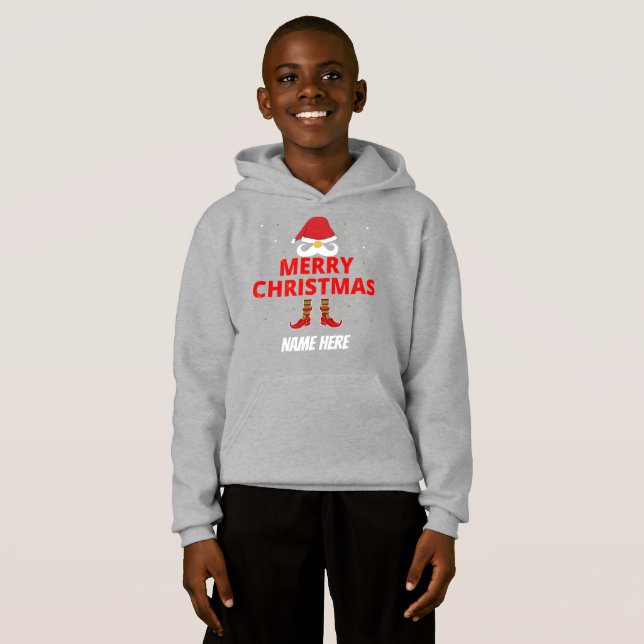 MERRY CHRISTMAS PERSONALISIERT HOODIE (Vorne ganz)