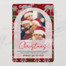 Merry Christmas Personalized Photo Card Einladung
