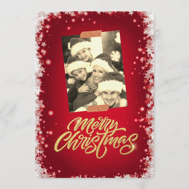 Merry Christmas Personalized Photo Holiday Einladung (Vorderseite)