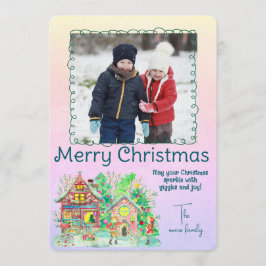 Merry Christmas Personalized Photo Holiday Einladung