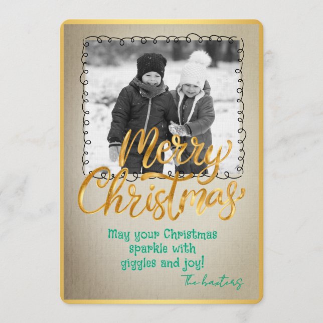 Merry Christmas Personalized Photo Holiday Einladung (Vorderseite)