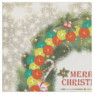 Merry Christmas Pickleball 1 Custom Fabric Stoff