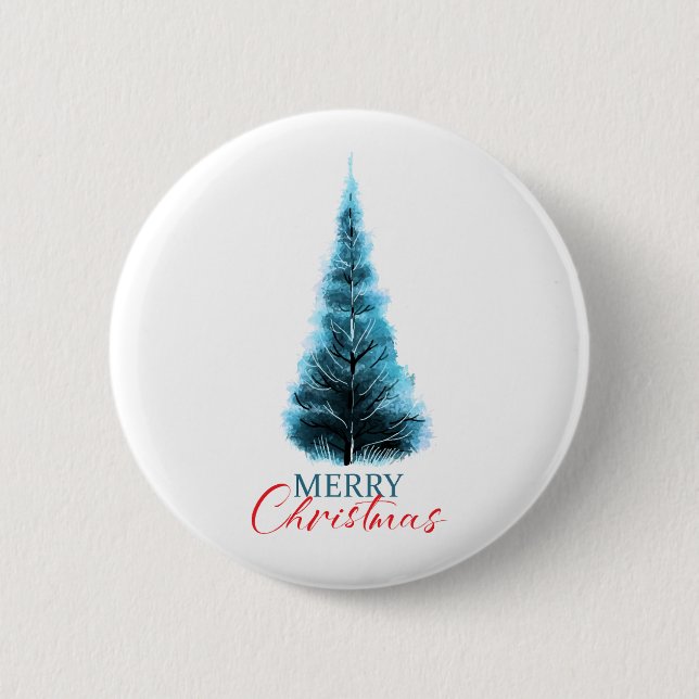 Merry Christmas pine tree Button (Vorderseite)