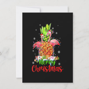 Merry Christmas Pineapple Flamingo Funny Xmas Einladung