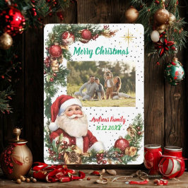 Merry Christmas Pineneedle Photo Feiertagskarte