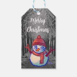 Merry Christmas pixelart, Pixel Art Geschenkanhänger