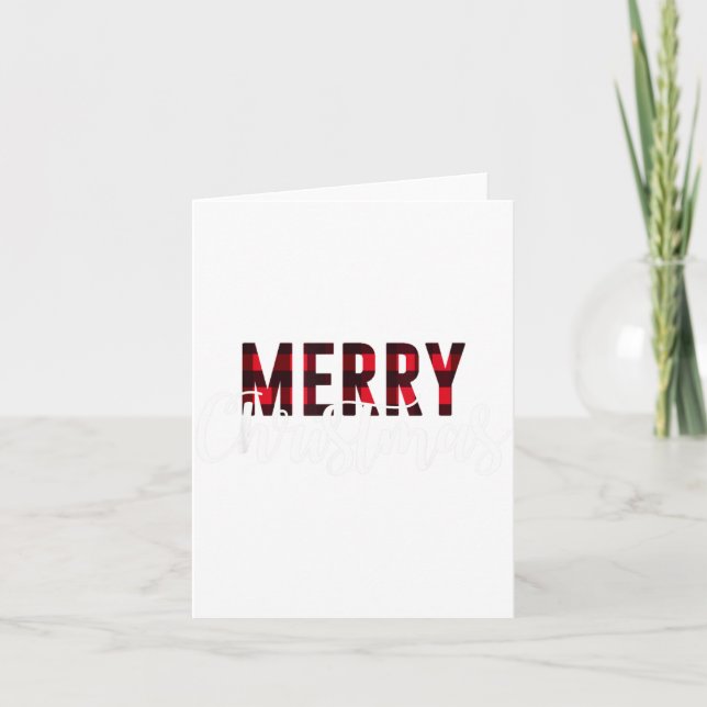 Merry Christmas Plaid Graphic Christmas Letter Pri Karte (Vorderseite)