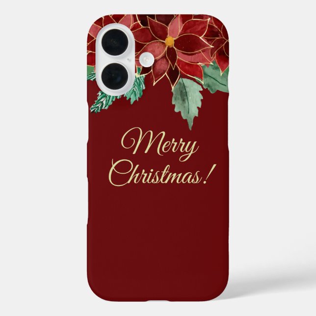 Merry Christmas Poinsettia iPhone Cases (Rückseite)