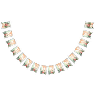 MERRY CHRISTMAS Poinsettia Splendor Wimpelkette