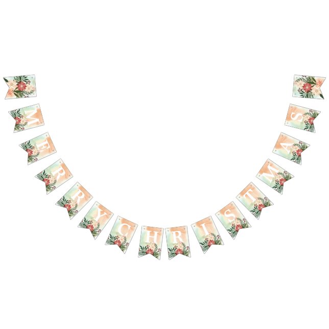 MERRY CHRISTMAS | Poinsettia Splendor Wimpelkette (Alle)