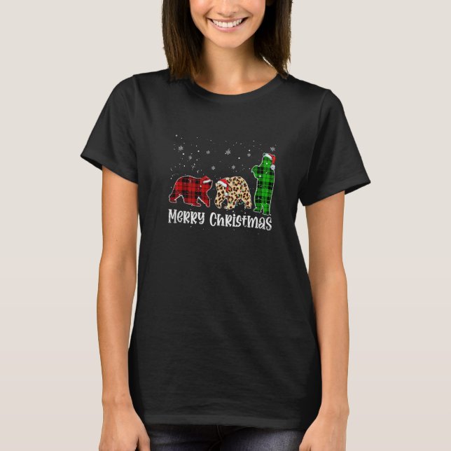 Merry Christmas Polar Bear Animals Leopard Buffalo T-Shirt (Vorderseite)