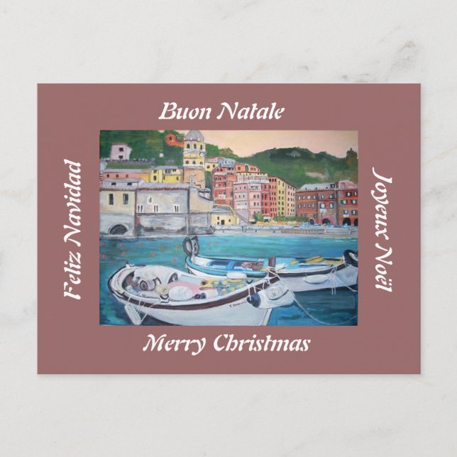 Merry Christmas Postcard Feiertagspostkarte (Vorderseite)