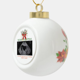 Merry Christmas Pregnancy Ultrasound Photo Grandma Keramik Kugel-Ornament