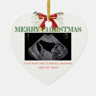 Merry Christmas Pregnancy Ultrasound Photo Grandma Keramik Ornament