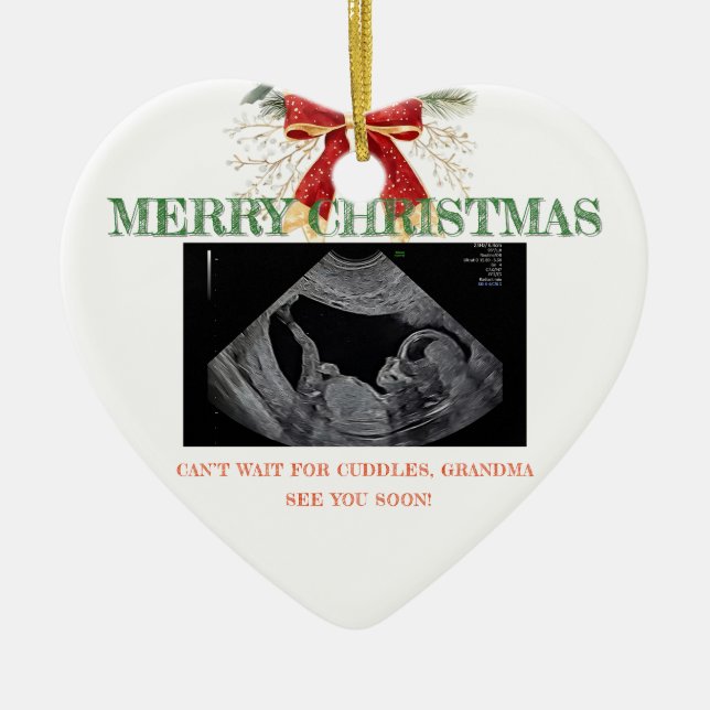 Merry Christmas Pregnancy Ultrasound Photo Grandma Keramik Ornament (Vorne)